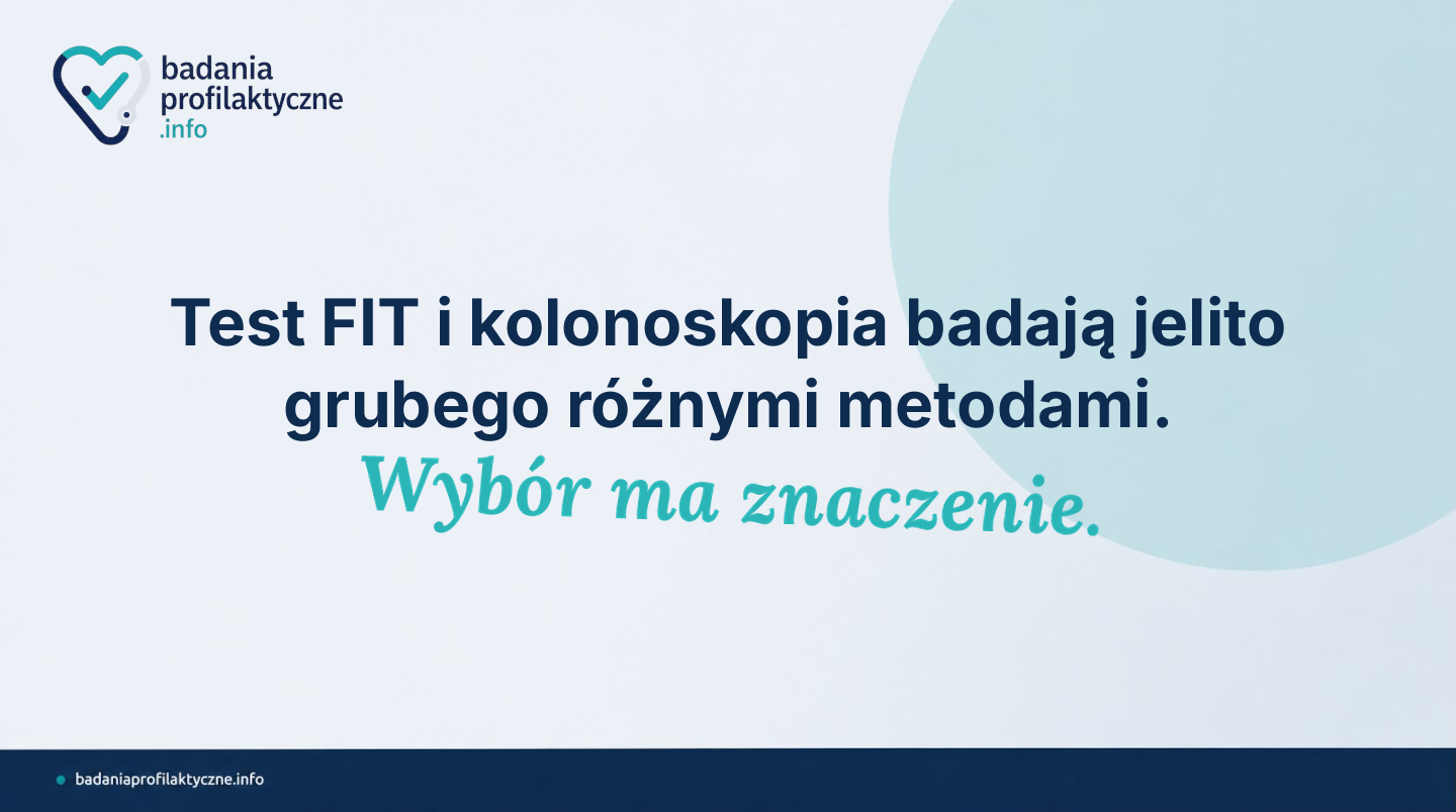 Oba badania są bezpłatne w NFZ, oba dotyczą jelita grubego — ale działają inaczej i trafiają do różnych osób. Poniżej: ścieżka decyzyjna krok po kroku.